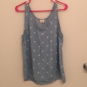 Chambray polka dot tank